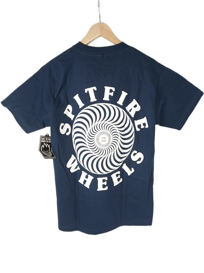 Spitfire Swirl Pocket Logo Navy White Size M S/s Shirt