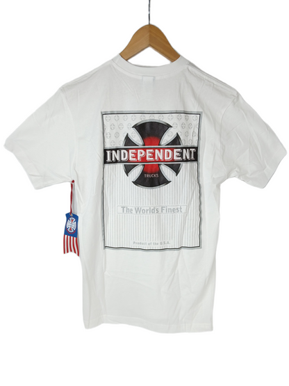 Independent Worlds Finest White Silver Black Size M S/s Shirt