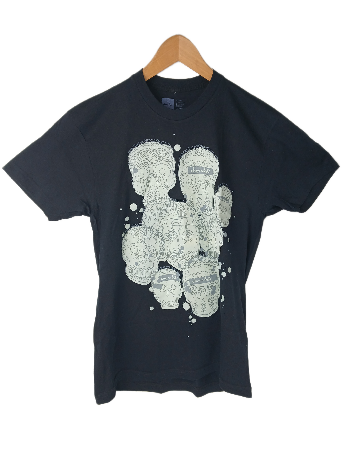 Chocolate Assorted Skulls Black Grey Size M S/s Shirt