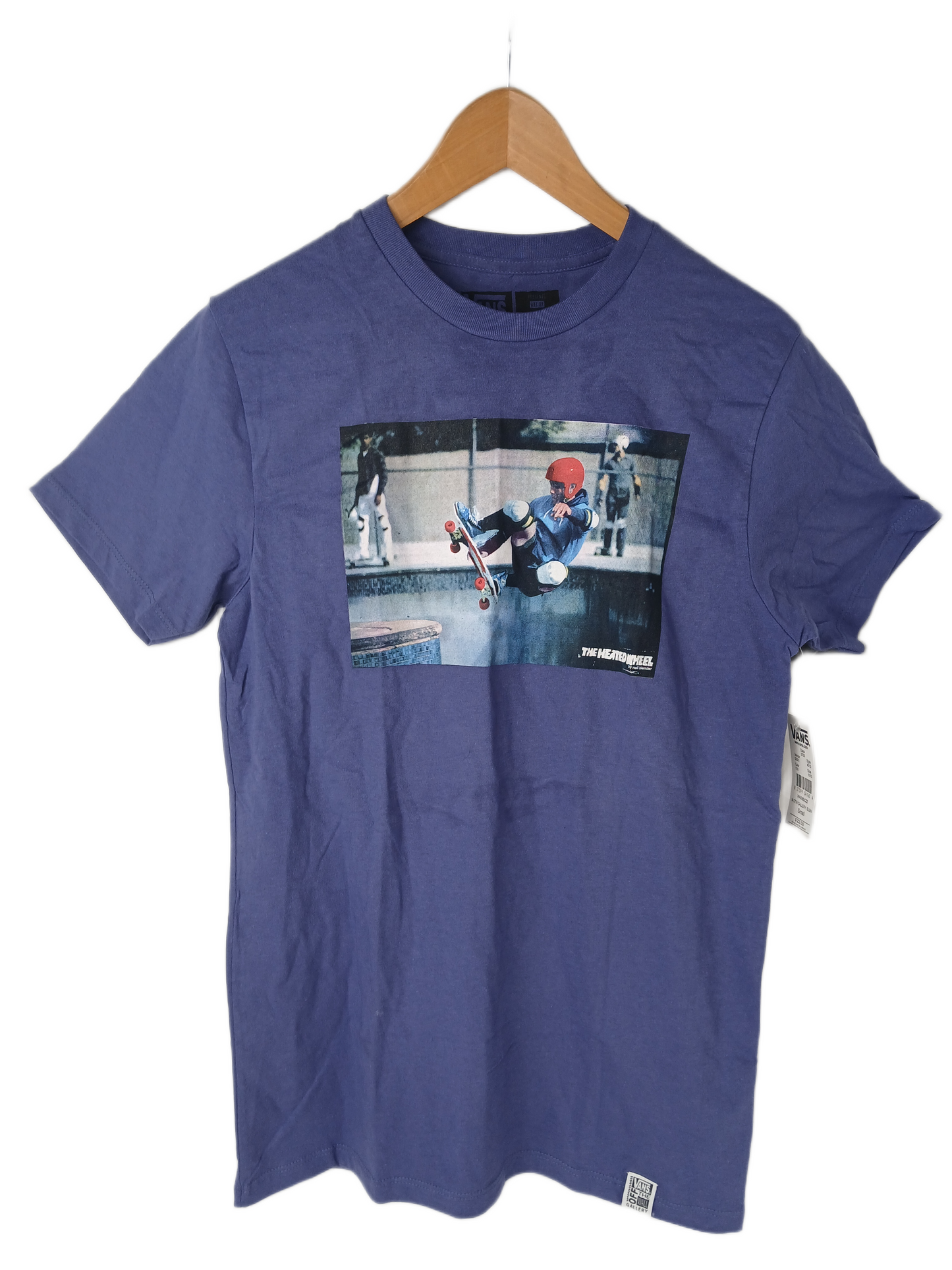 Vans Presents Art By Neil Blender Lester Kasai Frontside Ollie Upland Pipeline Skatepark Photo Heated Wheel Purple Size Small S/s Vintage Shirt