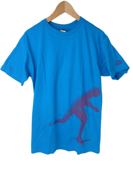 Adio Pushing Graphic Spray Purple Blue Size M S/s Vintage Shirt