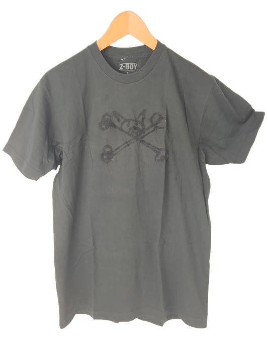 Z-boy By Dogtown Vato Rat Velvet Material Print Blk Blk Size L S/s Vintage Shirt