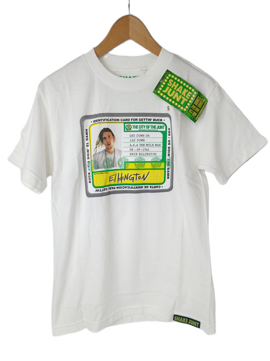 Shake Junt Erik Ellington ID Card For Gettin' Buck White Multi Size S S/s Vintage Shirt