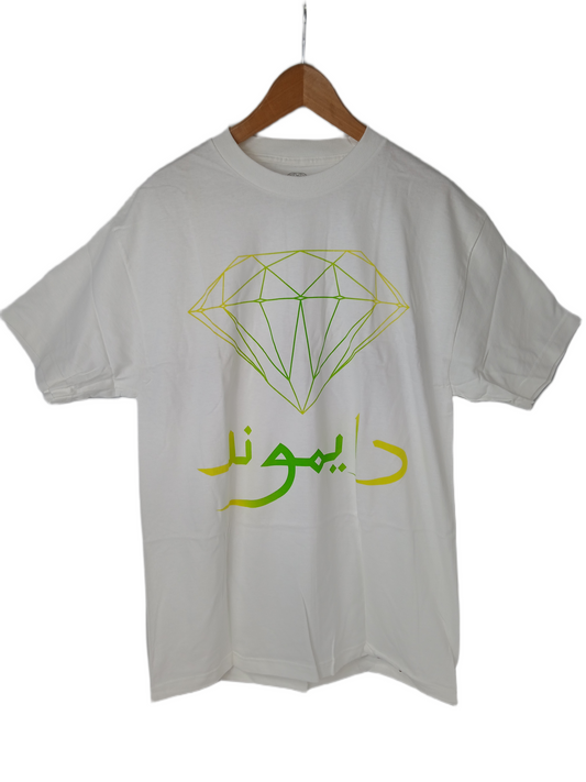 Diamond Hologram White Green Yellow Size L S/s Shirt