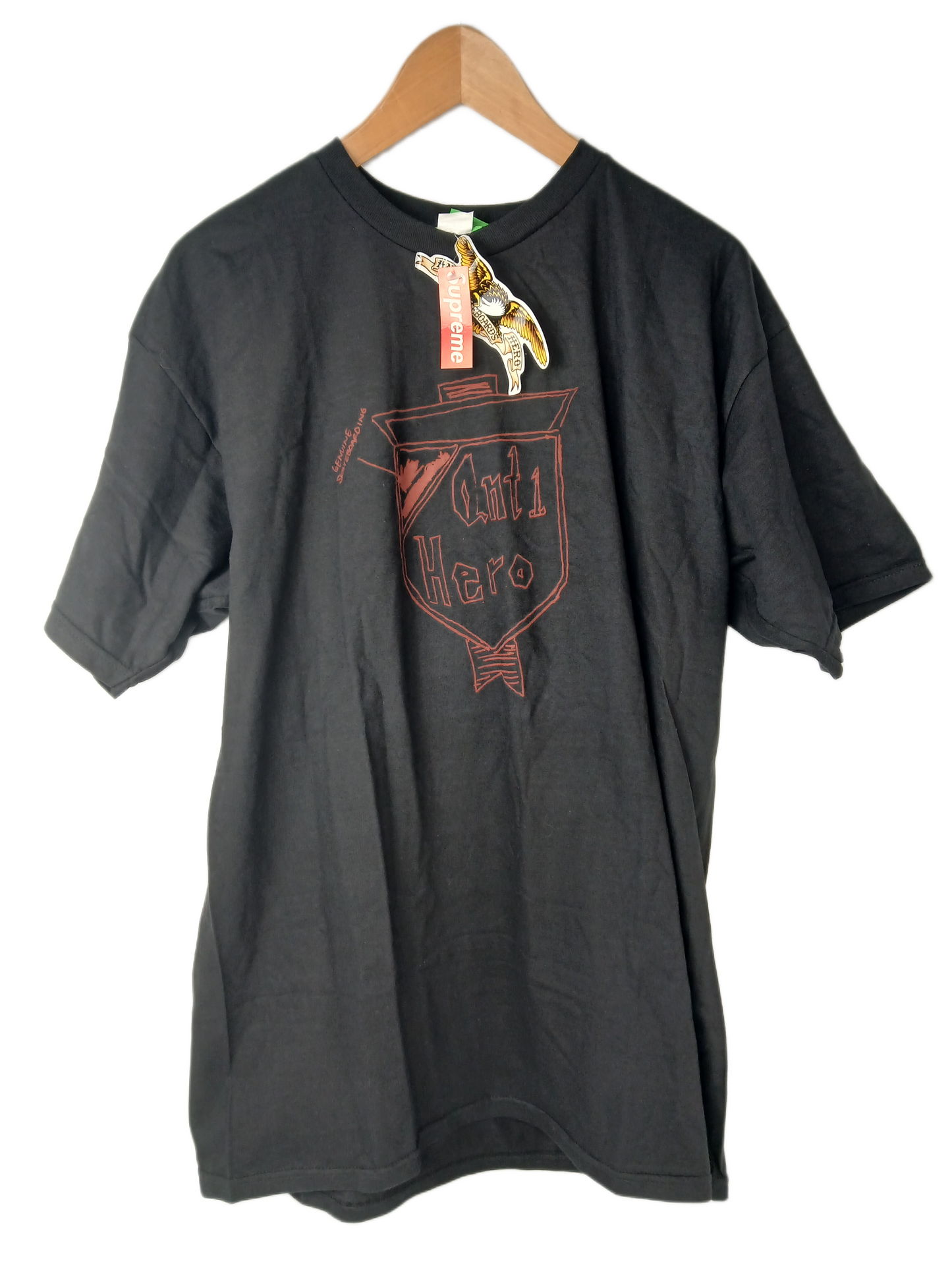 Anti-Hero Mark Gonzales Drawing Black Red Size L S/s Vintage Shirt