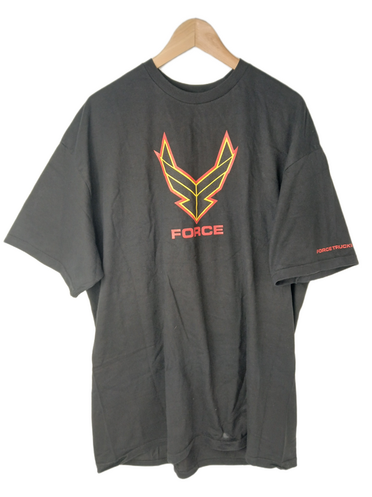 Force Trucks Force Logo Black Orange Yellow Size XL S/s Vintage Shirt