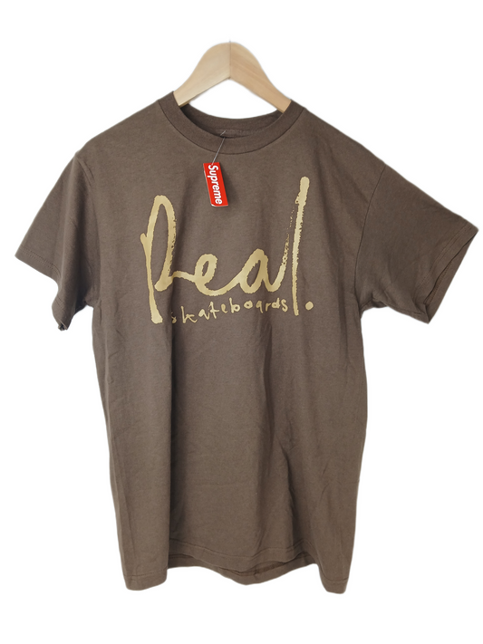 Real Real Skateboards. Brown Tan Size M S/s Vintage Shirt