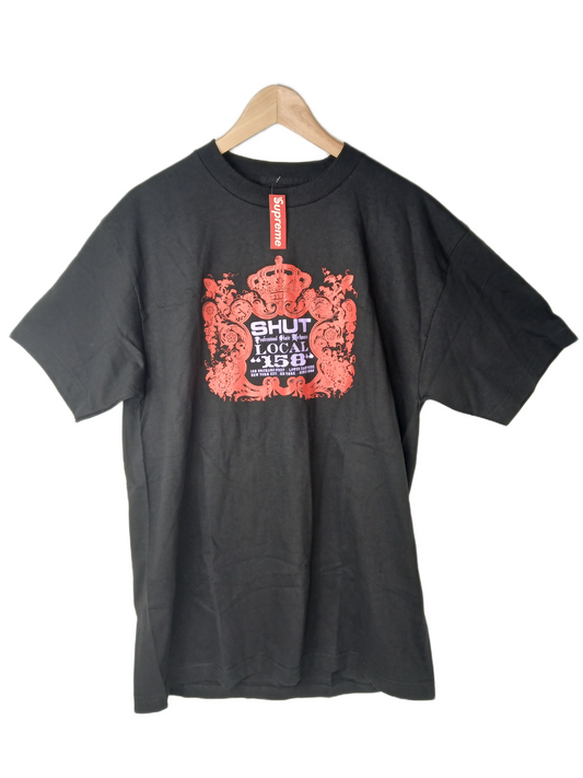 Shut Local 158 Black Red Purple Size L S/s Vintage Shirt