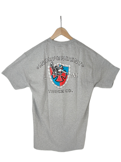 Independent Lance Mountain Shield Frontside Air Graphic Grey White Red Multi Size L S/s Vintage Shirt