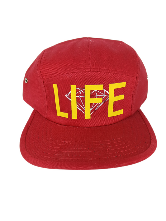 Diamond Life Red Yellow White One Size Fits All Vintage Strapback 5-Panel Hat