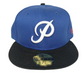 Primitive X New Era Italic P Black Silver Blue Size 7 1/4 57.7cm Vintage 59Fifty Fitted Hat