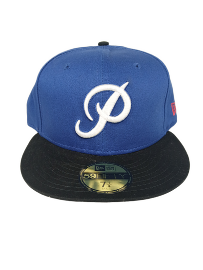 Primitive X New Era Italic P Black Silver Blue Size 7 1/4 57.7cm Vintage 59Fifty Fitted Hat