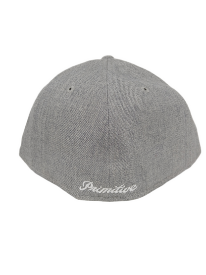 Primitive X New Era Italic P Black Silver Grey Size 7 1/4 57.7cm Vintage 59Fifty Fitted Hat