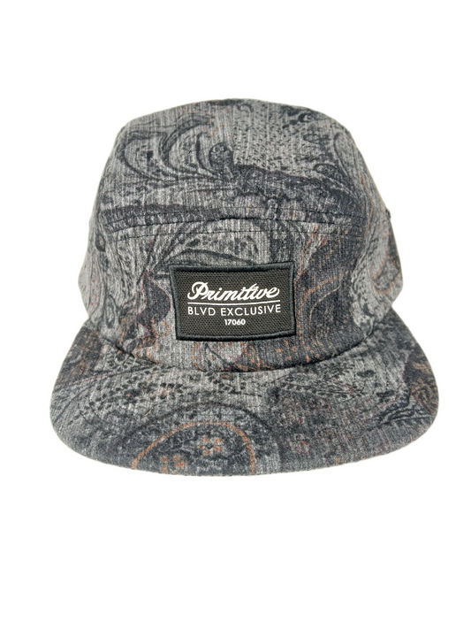 Primitive BLVD Exclusive 17060 Grey Multi Floral Print One Size Fits All Vintage Snapback 5-Panel Hat