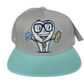 Gold X Diamond Tooth Graphic Turquoise Silver Grey One Size Fits All Vintage Snapback Hat