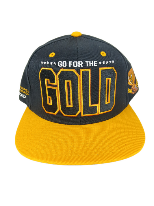 Gold Wheels Go for The Gold Gold Black Silver Yellow One Size Fits all Vintage Snapback Hat