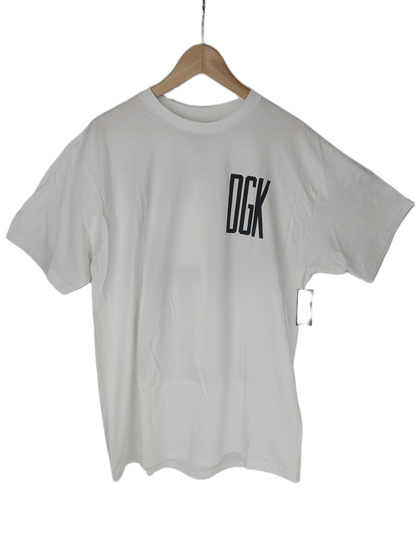 DGK Front And Back Logo White Black Size L S/s Shirt