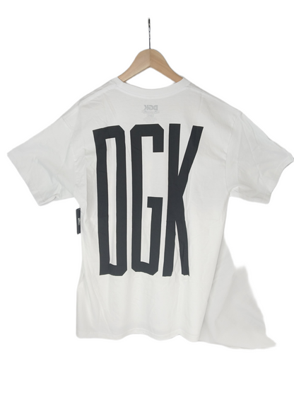 DGK Front And Back Logo White Black Size L S/s Shirt