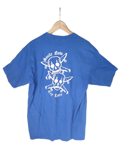 Four Star Smile Now Cry Later Blue Grey Size L S/s Shirt