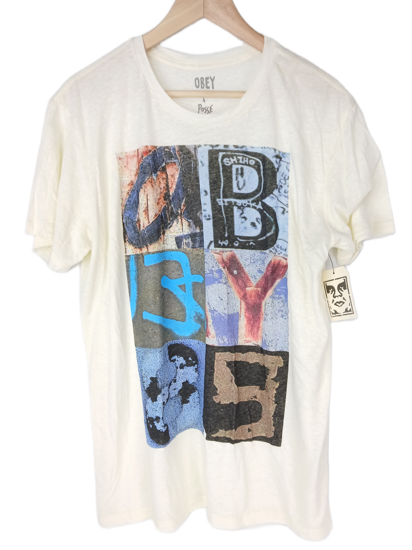 Obey 89 Off White Multi Color Size L S/s Shirt