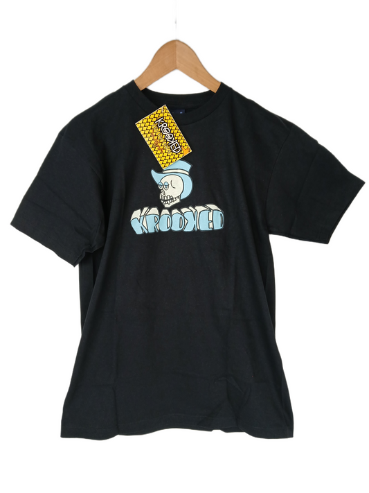 Krooked Top Hat Skull Art By Mark Gonzales Black Blue White Size M S/s Vintage Shirt