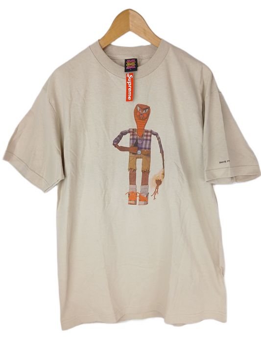 Skate Mental Lizard With Girl Head Tan Multi Size L S/s Vintage Shirt