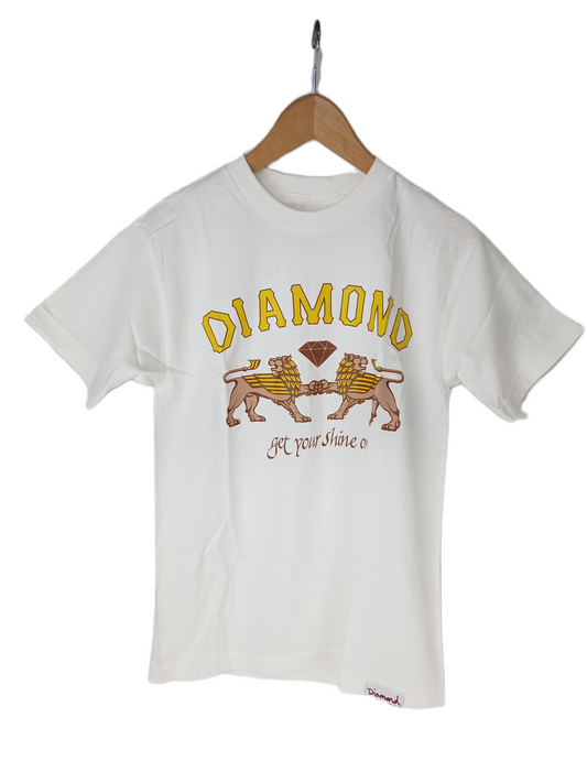 Diamond Get Your Shine On Lions White Gold Yellow Size S S/s Vintage Shirt