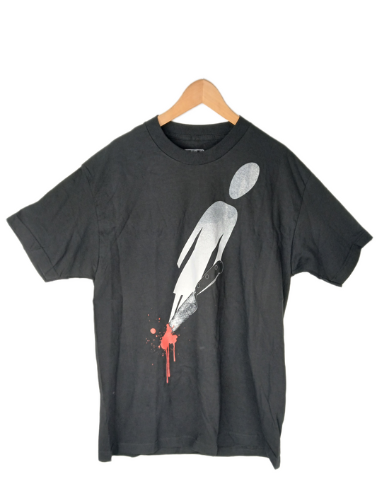 Girl Cuts Like A Knife Black Red White Size L S/s Vintage Shirt