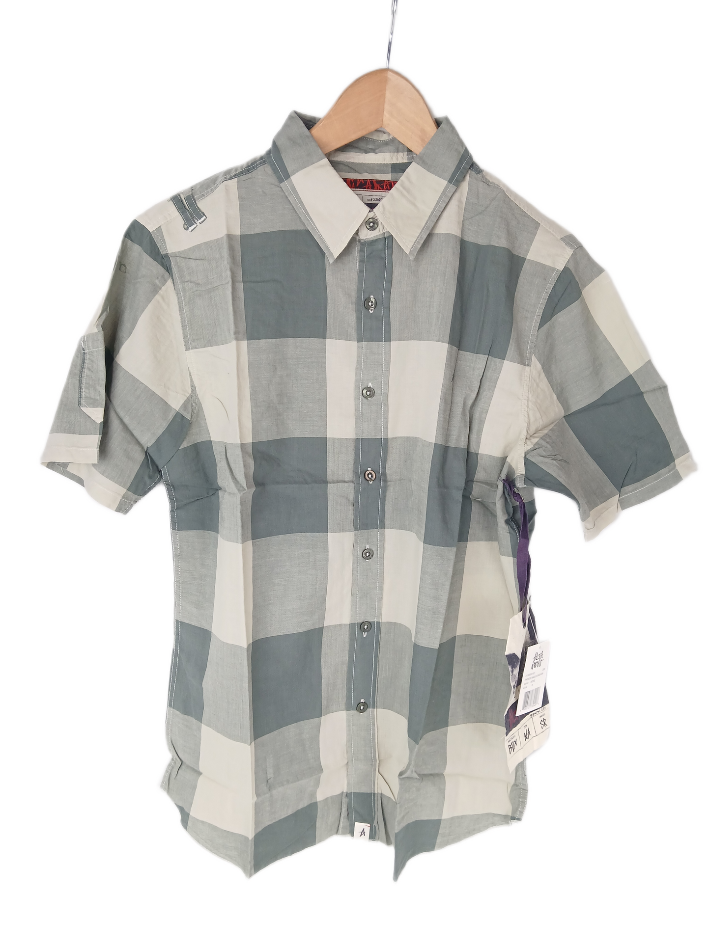 Altamont Facade Plaid Grey Multi Size S S/s Vintage Woven Shirt