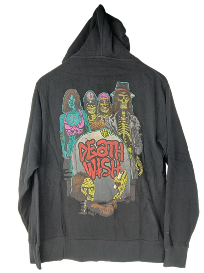 Deathwish Graveyard Zombies Jim Greco Slash Erik Ellington Black Multi Size S L/s Vintage Hooded Sweatshirt