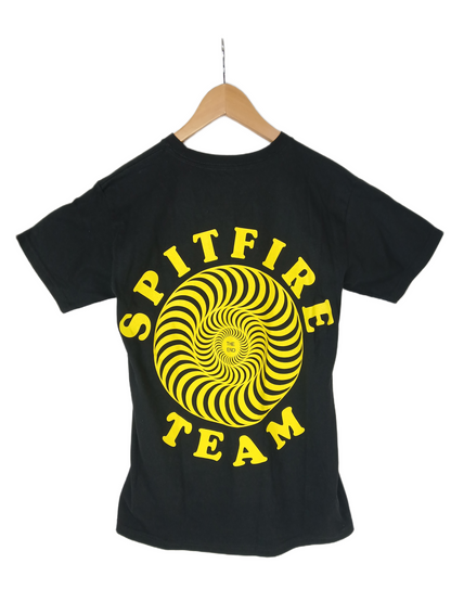 Spitfire Team Spiral Black Yellow Size S S/s Vintage Shirt