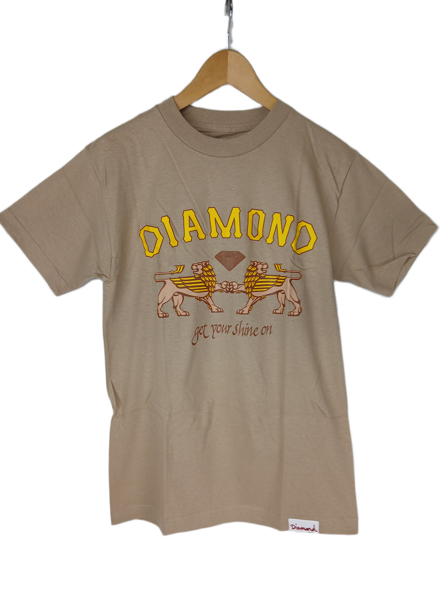 Diamond Get Your Shine On Lions Tan Gold Yellow Size S S/s Vintage Shirt