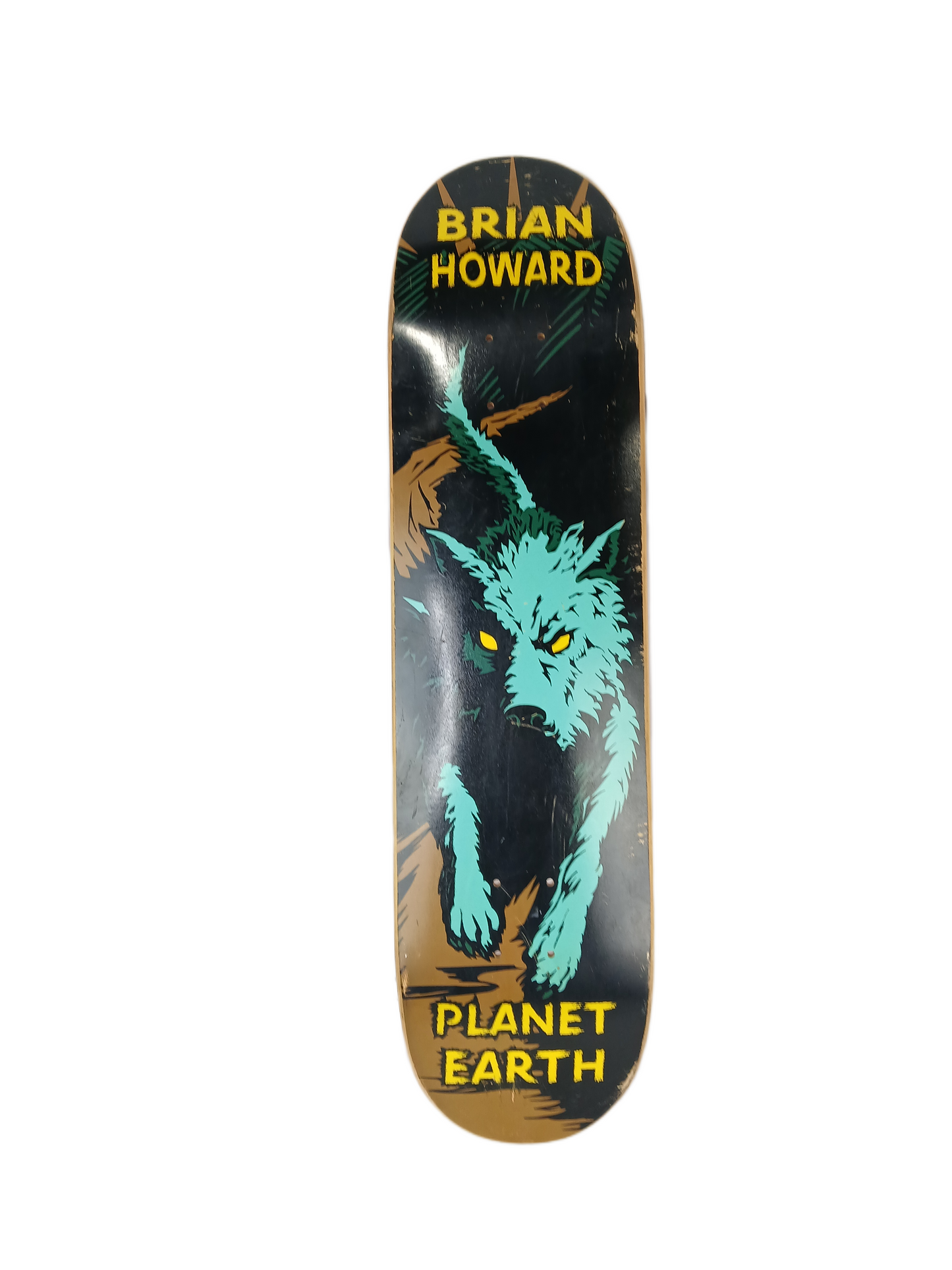 Planet Earth Brian Howard Wolf Black Brown Blue Size 8.1" Vintage NOS Deck 1999