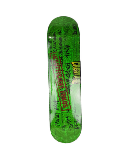 Creature Neil Heddings Checkout Powerply Green Multi Size 7.8" Vintage NOS Deck