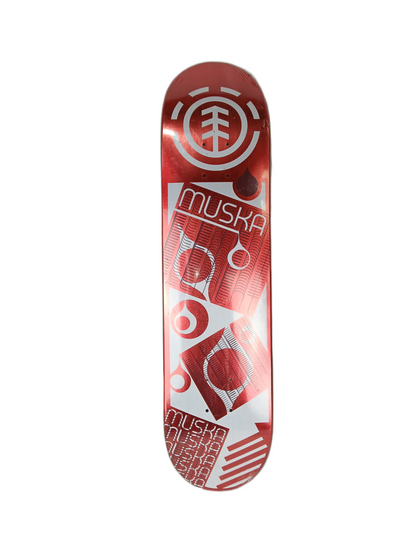 Element Chad Muska Drops Carbon Fiber Red Foil White Size 7.75" Vintage NOS Deck