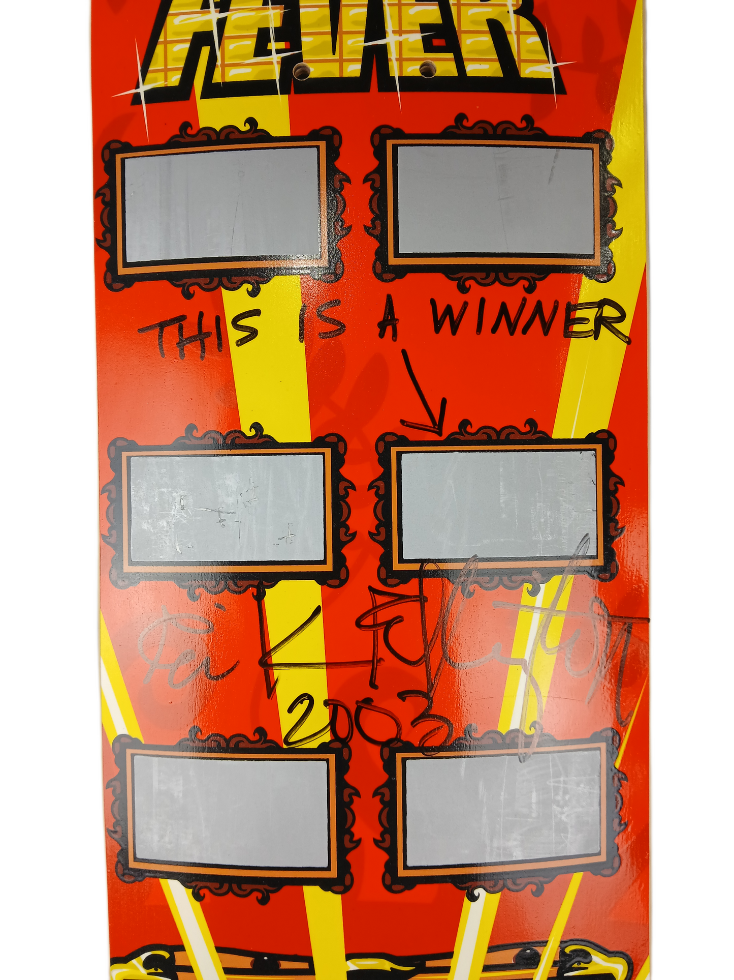 Baker Erik Ellington Scratch Fever Autographed This Is A Winner Red Multi Size 7.5" Vintage NOS Deck