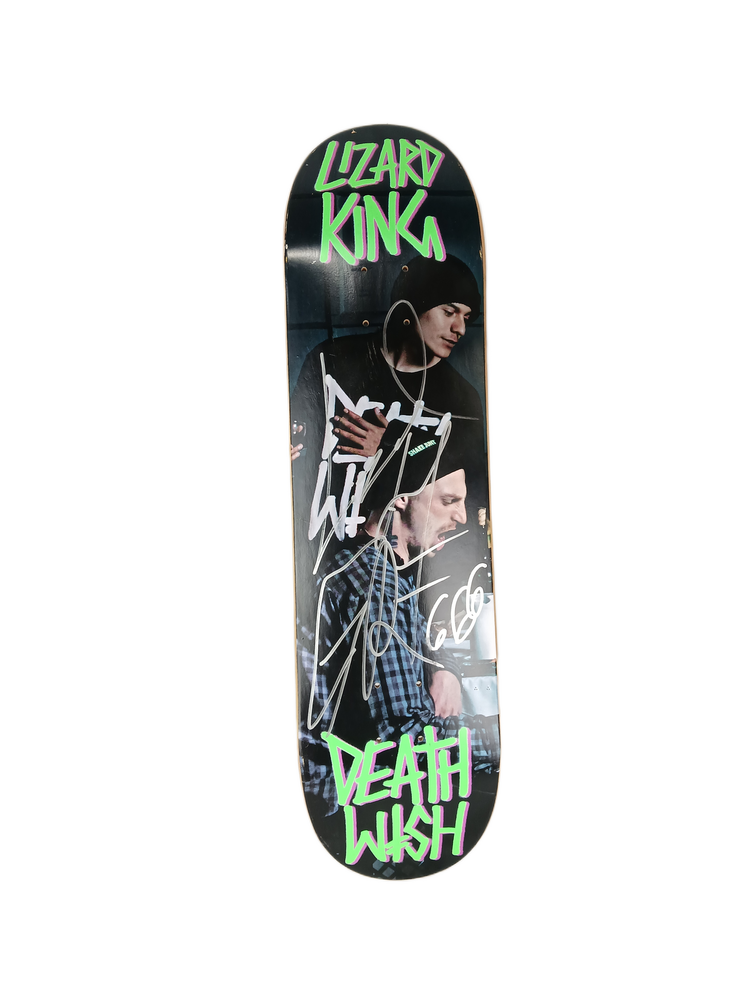 Deathwish Lizard King & Moose Autographed By Lizard King Photo Black Green Multi Size 8.1" Vintage NOS Deck