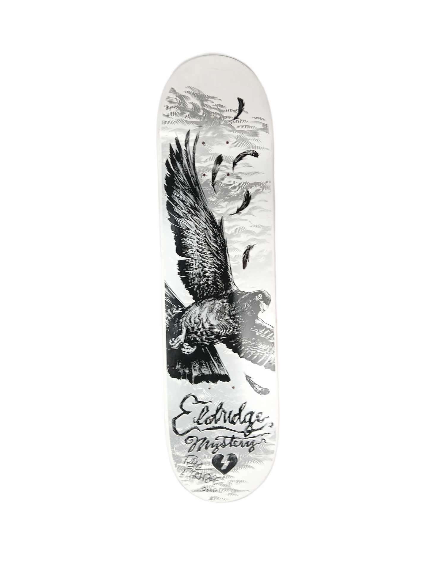 Mystery Pete Eldridge Autographed Crow Black White Size 7.9" Vintage NOS Deck 2010