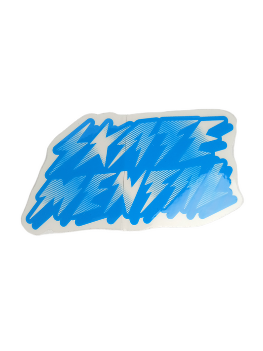 Skate Mental Bolts Graphic Clear Blue White 4.25" X 2.25" Vintage NOS Sticker