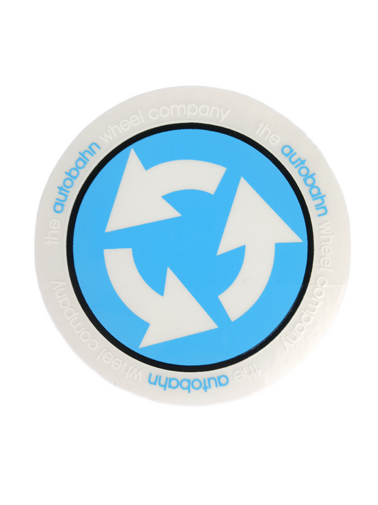 The Autobahn Wheel Company Recycle Logo Clear Black Blue White 3.25" X 3.25" Vintage NOS Sticker
