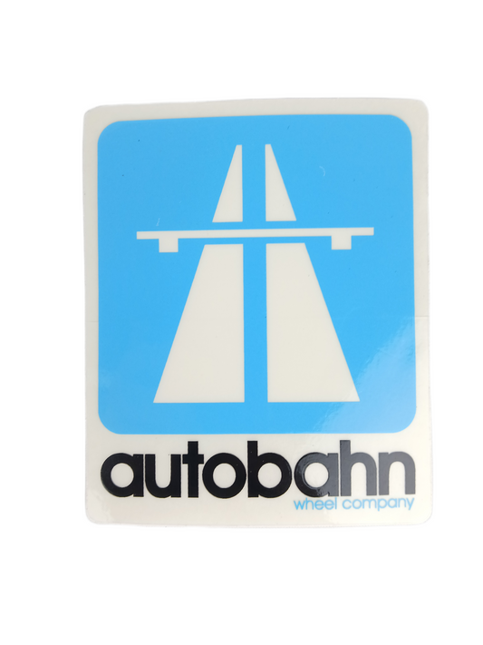 Autobahn Wheel Company Clear Blue White Black 4.25" X 3.375" Vintage NOS Sticker