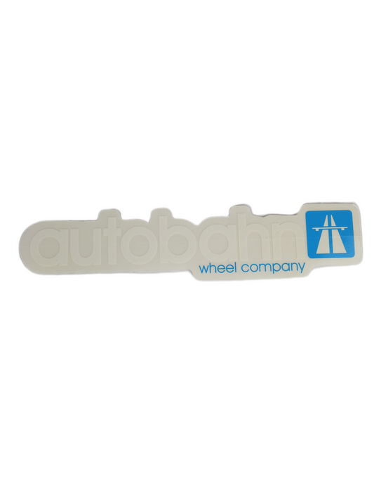 Autobahn Wheel Company Bridge Clear Blue White 7" X 1.5" Vintage NOS Banner Sticker (Copy)