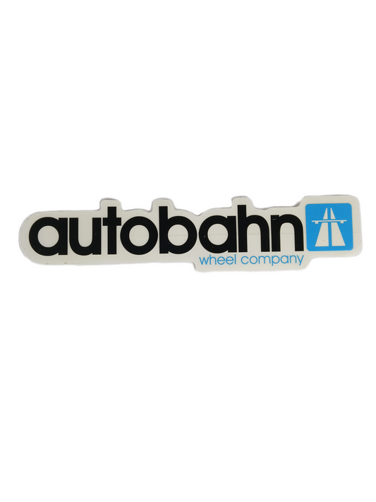 Autobahn Wheel Company Bridge Clear Blue White Black 7" X 1.5" Vintage NOS Banner Sticker