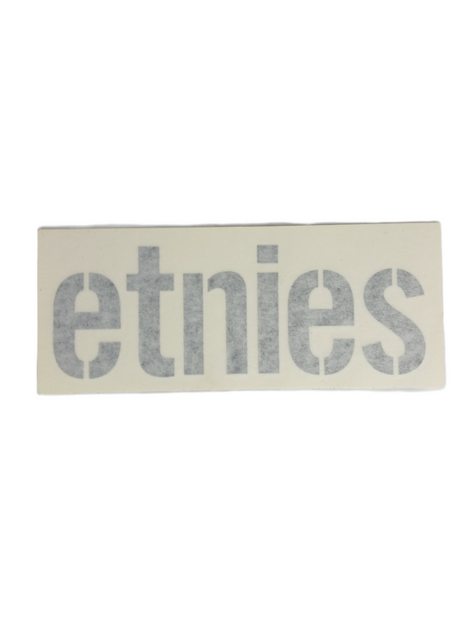 Etnies Etnies Text Black 7" X 2.8" Vintage NOS Die Cut Decal Sticker