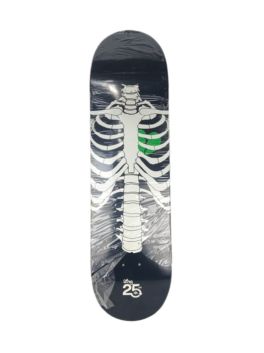 LRG Glow In The Dark Misfits 25th Year Anniversary Dead Serious Black White Green Size 8.375" Vintage NOS Deck Ripped Plastic
