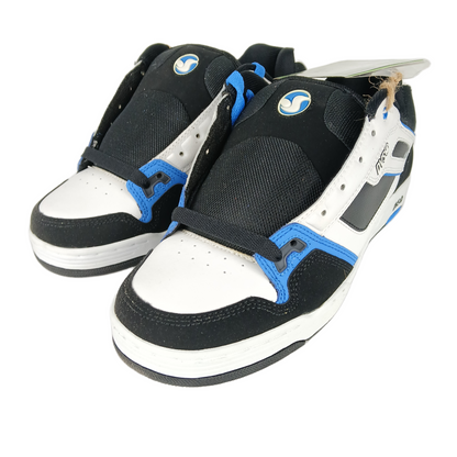 DVS Arson Black White Blue Leather Size 9 Sample Shoes
