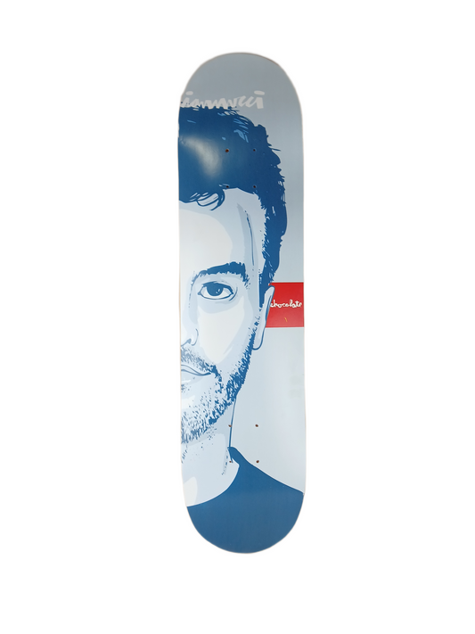 Chocolate Gino Iannucci Portrait Series Blue White Red Size 7.625" Vintage NOS Deck