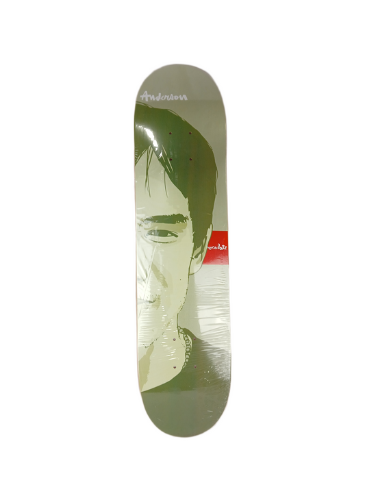 Chocolate Kenny Anderson Portrait 2 Olive Green Red Size 7.625" Vintage NOS Deck