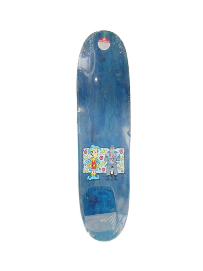Hill Skateboards Frankie Hill Jester Blue Woodgrain Multi Size 8.250" Vintage NOS Deck 15/22