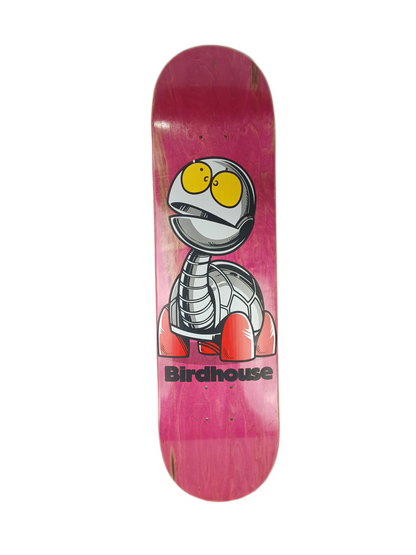 Birdhouse Robot Turtle Team Deck Pink Woodgrain Black Multi Size 8.375" Vintage NOS Deck